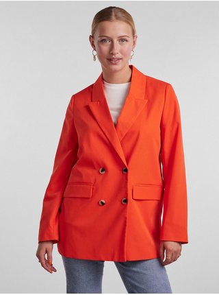 Oranžové dámské oversize sako Pieces Thelma