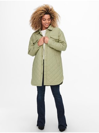 Světle zelený dámský prošívaný lehký kabát ONLY New Tanzia