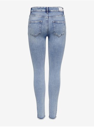 Modré dámské skinny fit džíny s vyšisovaným efektem ONLY Blush