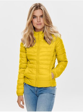 Žlutá dámská prošívaná bunda s kapucí ONLY Tahoe