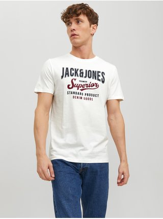 Tričká s krátkym rukávom pre mužov Jack & Jones - biela