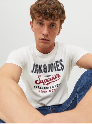 Biele pánske tričko Jack & Jones