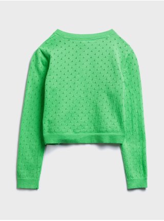 Zelený holčičí dětský svetr knit cardigan