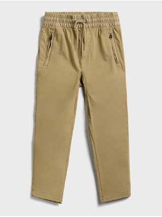Béžové chlapecké kalhoty GAP Hybrid pull-on pants with quickdry