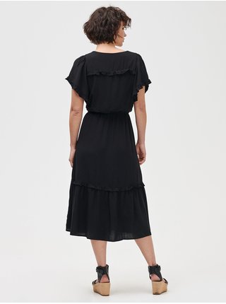 Šaty flutter sleeve midi dress Čierna