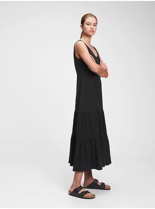 Šaty sleeveless tiered maxi dress Čierna