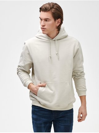 Bílá pánská mikina french terry hoodie