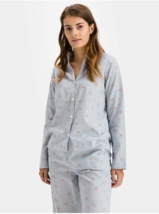 Košeľa na spanie pajama in poplin Modrá