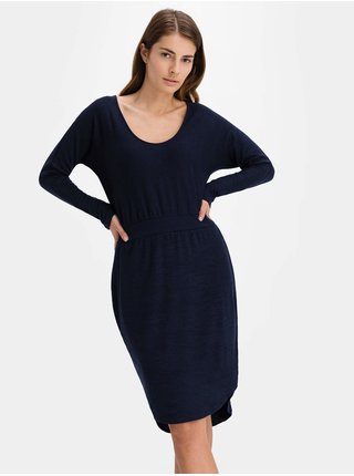 Šaty softspun banded waist dress Modrá