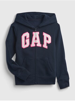 Modrá holčičí dětská mikina GAP Logo zip hoodie