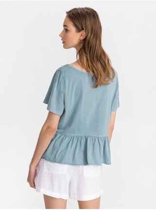 Modré dámské tričko GAP short sleeve vintage peplum t-shirt