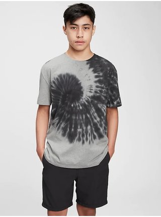 Šedé klučičí dětské tričko GAP teen 100% organic cotton pocket t-shirt