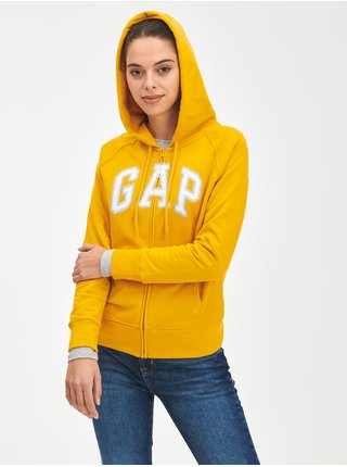 Žltá dámska mikina na zips GAP Logo