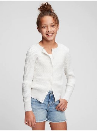 Bílý holčičí dětský svetr knit outfit GAP
