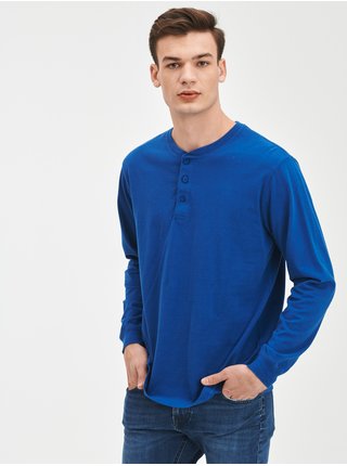 Modré pánské tričko s dlhým rukávom GAP
