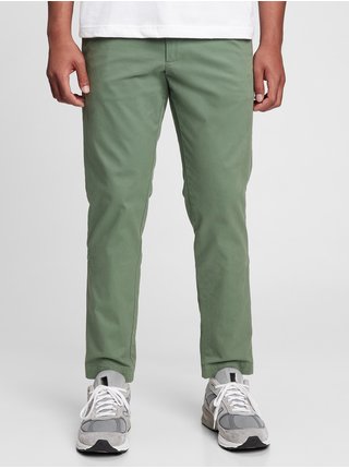 Zelené pánské kalhoty khakis slim fit GAP GapFlex