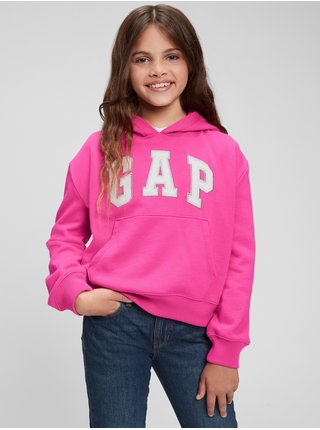 Ružová dievčenská mikina s logom GAP
