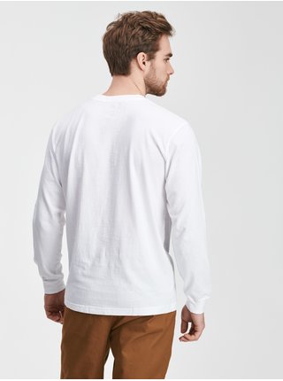 Biele pánske tričko s dlhým rukávom GAP