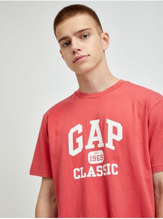Červené pánske tričko logo GAP 1969 Classic organic