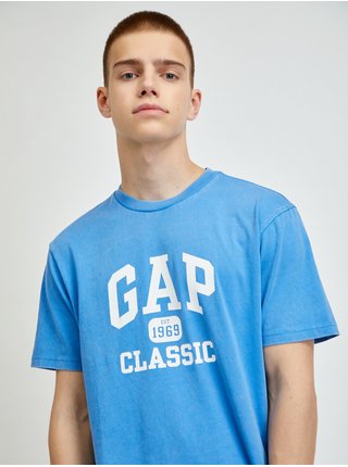 Modré pánské tričko logo GAP 1969 Classic organic