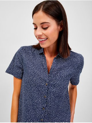 Tmavě modrá dámská puntíkovaná košile s krátkým rukávem GAP