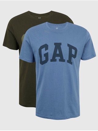 Sada dvou pánských triček v modré a khaki barvě GAP