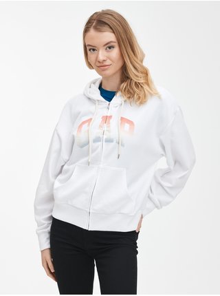 Bílá dámská mikina GAP Logo abbreviated hoodie