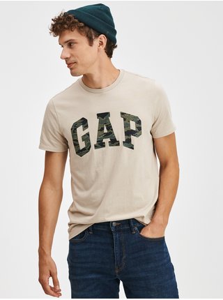 Béžové pánské tričko GAP Logo t-shirt