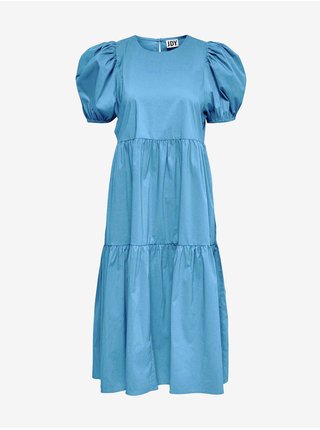 Modré šaty s balonovými rukávmi Jacqueline de Yong Melanie