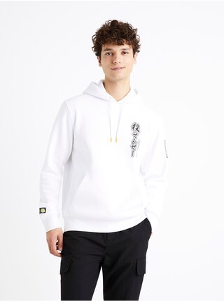 Bílá pánská mikina s potiskem na zádech Celio Assassination Classroom 