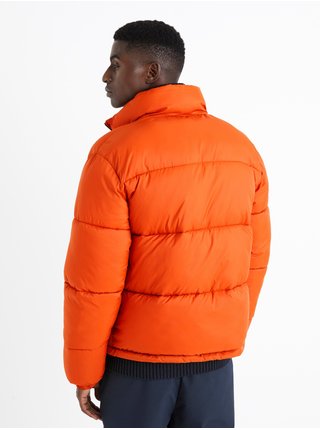 Oranžová pánská prošívaná zimní bunda Celio Cuparigi 
