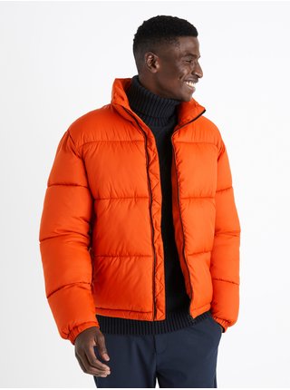 Oranžová pánská prošívaná zimní bunda Celio Cuparigi 