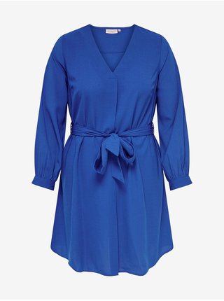 Modré dámské šaty se zavazováním ONLY CARMAKOMA Defini