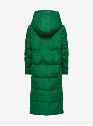 Zelený dámský prošívaný zimní kabát s kapucí ONLY Amy