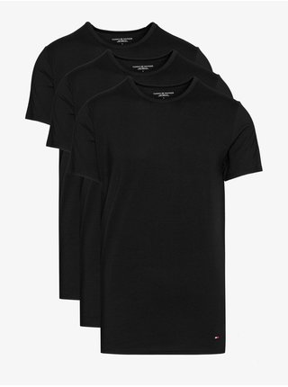 Sada tří černých pánských trik pod košili Tommy Hilfiger Underwear