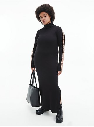 Mikinové a svetrové šaty pre ženy Calvin Klein Jeans - čierna