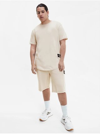 Tričká s krátkym rukávom pre mužov Calvin Klein Jeans - béžová