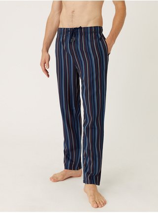 Tmavě modré pánské proužkované pyžamové kalhoty Tencel™ Marks & Spencer