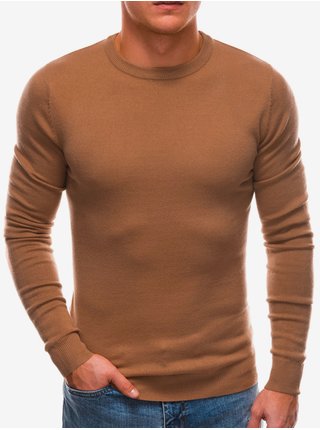 Hnědý pánský basic svetr Ombre Clothing