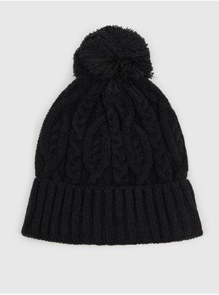 Černá dětská pletená zimní čepice GAP  