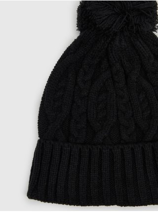 Čierna detská pletená zimná čiapka GAP