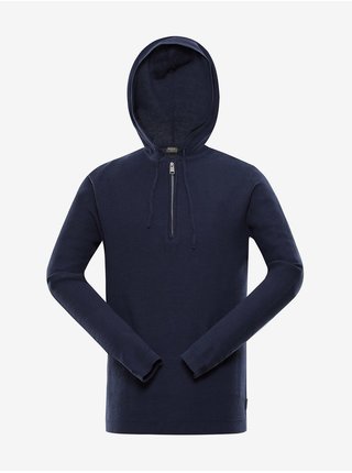Tmavě modrý pánský svetr s kapucí  NAX Polin