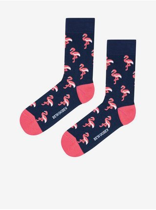 Tmavě modré ponožky s motivem BeWooden Flamingo Socks 