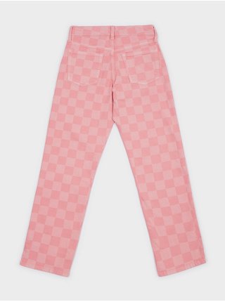Růžové holčičí kostkované džínové kalhoty GAP 