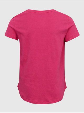 Tmavě růžové holčičí bavlněné tričko s logem GAP 