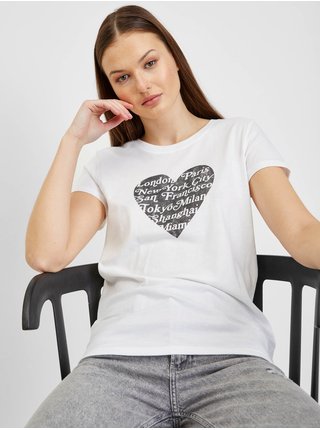 Černo-biele dámske tričko s potlačou GAP Love
