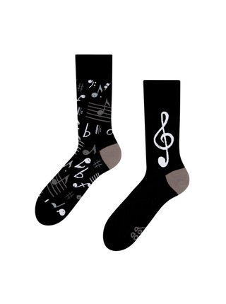 Šedo-černé unisex veselé ponožky Dedoles Hudba 