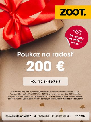 Vianočný elektronický poukaz zo ZOOTu v hodnote 200€