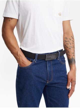 Černý pánský kožený pásek Calvin Klein Jeans