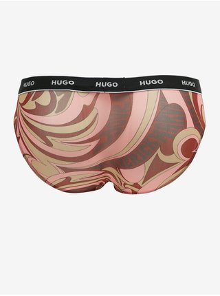 Růžové dámské vzorované kalhotky HUGO